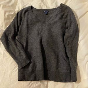 Gap Cashmere V-Neck Sweater Size M Grey